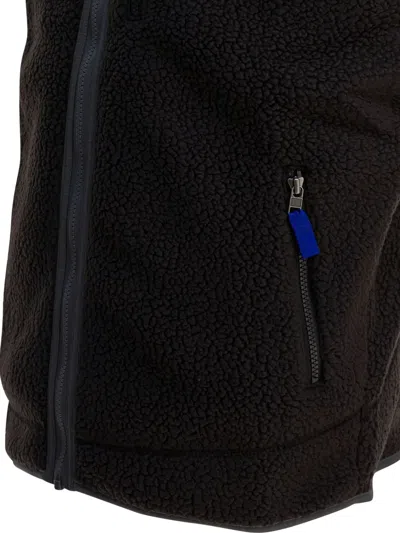Patagonia Textured Fleece Vest With High Collar In Black