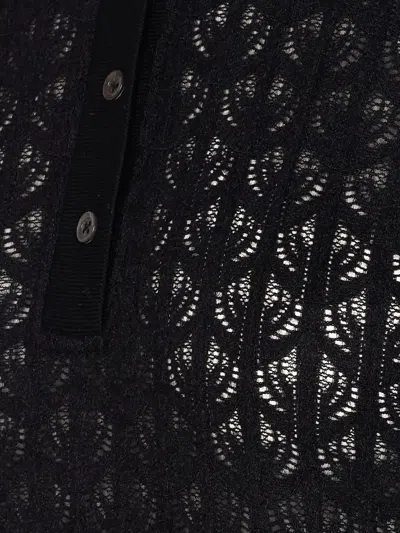 Pinko Knit Lace Bodysuit In Black