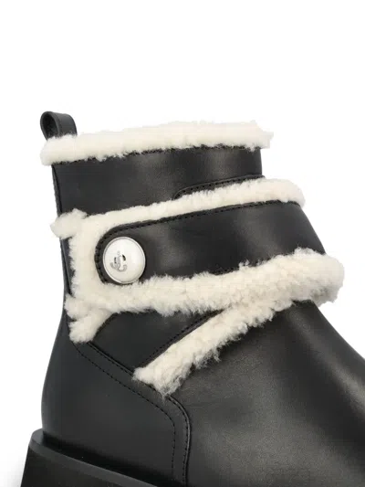 Jimmy Choo Meena Genuine Shearling Lined Bootie In Black