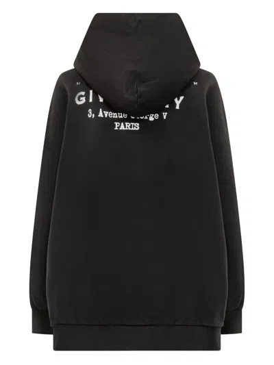 Givenchy Oversized Hooded Sweatshirt Kangaroo Pocket In Black