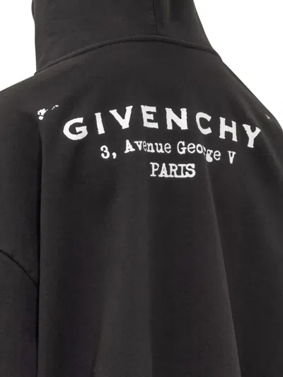Givenchy Oversized Hooded Sweatshirt Kangaroo Pocket In Black