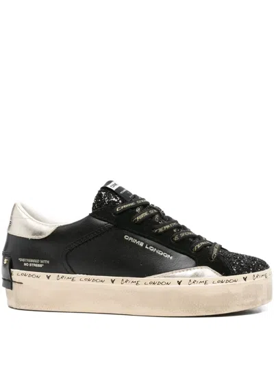 Crime London Distressed Platform Sneakers In Multi
