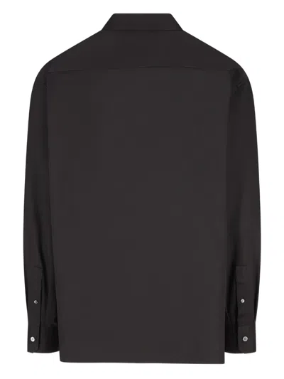 Loewe Anagram Logo-jacquard Cotton-twill Shirt In Black