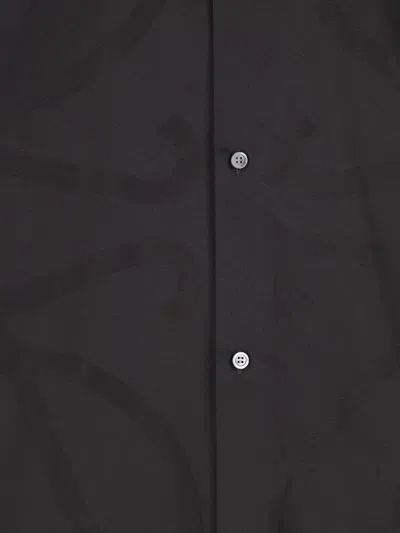Loewe Anagram Logo-jacquard Cotton-twill Shirt In Black
