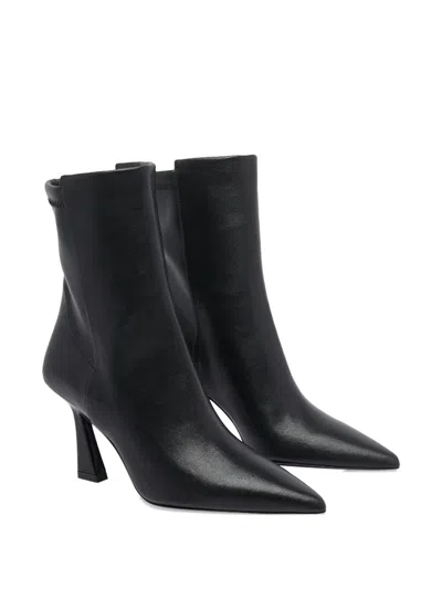 Stuart Weitzman 85mm Vinnie Pointed-toe Elasticised Boots In Black