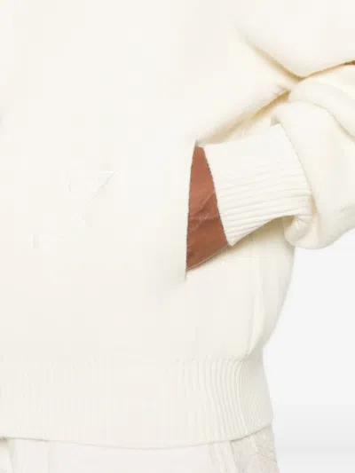 Jacquemus Soft Knit Cardigan Embroidered Detail In White