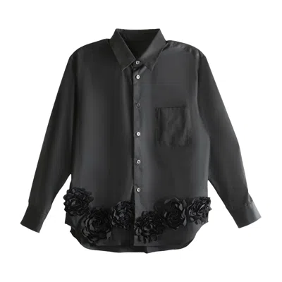 Pre-owned Tao Comme Des Garçons Lace Trimmed Button Down Shirt 'black' | Women's Size S