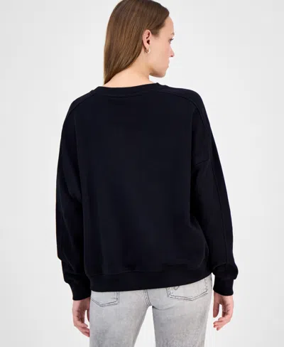 Hugo Boss Boss Orange Star Logo Embroidered Sweatshirt In Black