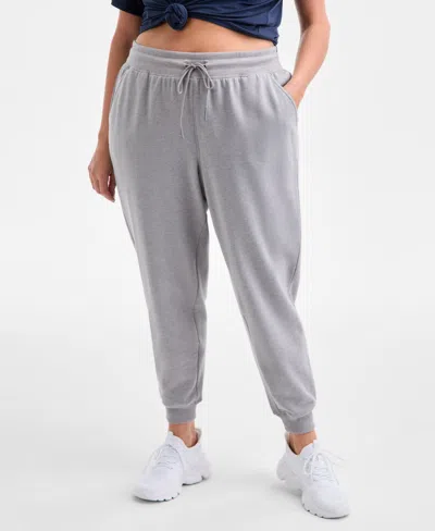 Id Ideology Plus Size Relaxed High-rise Fleece Joggers, Macy's Exclusive In Multi