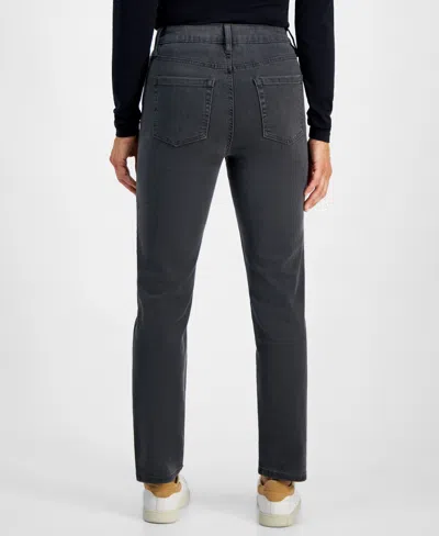 Style & Co Petite High-rise Natural Straight-leg Jeans, Petite & Petite Short, Created For Macy's In Gray