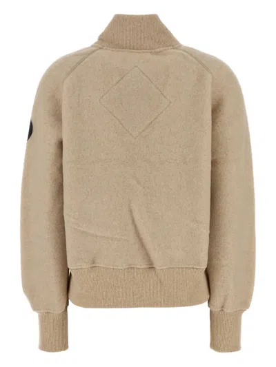 Canada Goose Beige Wool Blend Sierra Fleece Bomber Jacket In Neutral