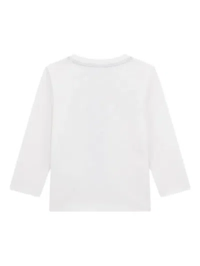 Guess Boys Long Sleeve Bear T-shirt In White