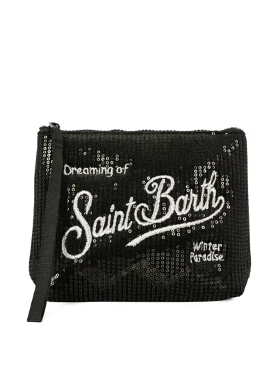 Mc2 Saint Barth Sequin-embellished Pouch In Black