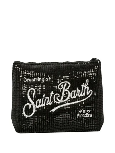 Mc2 Saint Barth Sequin-embellished Pouch In Black