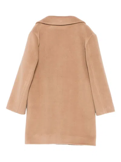 Paolo Pecora Single-breasted Buttoned Coat In Nude