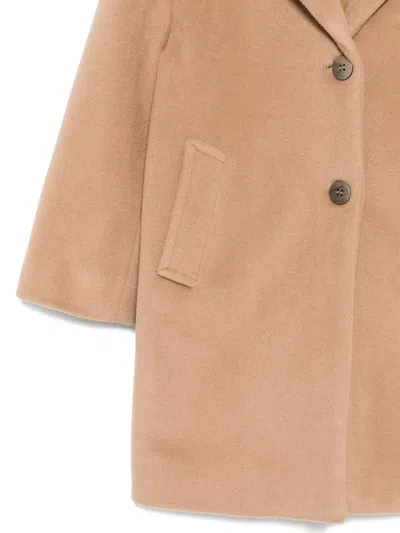 Paolo Pecora Single-breasted Buttoned Coat In Nude