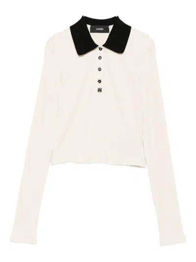 罗纹针织POLO领上衣