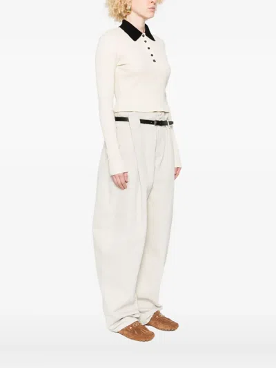 罗纹针织POLO领上衣