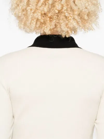 罗纹针织POLO领上衣