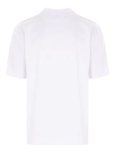 Fendi Men White Crewneck T-shirt With Log Print On The Front In Cotton Man