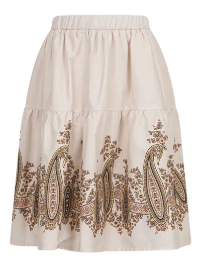 佩斯理印花分层式半身裙