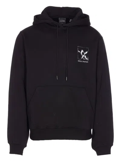 Daily Paper Shadow Grid Logo Hoodie In Black
