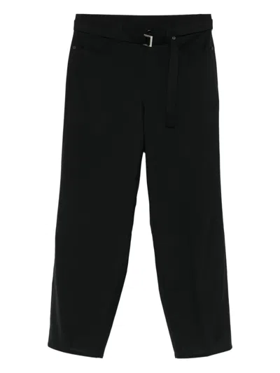 Sacai Belted Trousers In Black