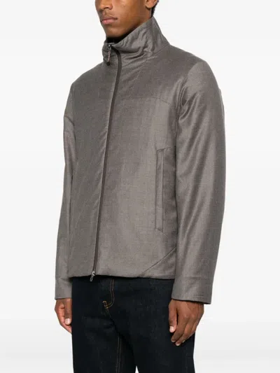 Sease Zip-front Panelled Jacket In Gray