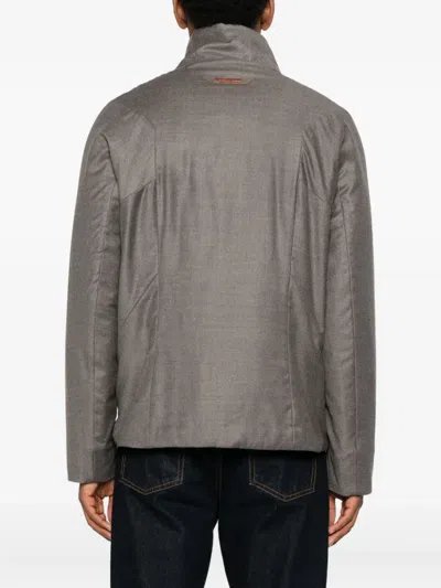 Sease Zip-front Panelled Jacket In Gray
