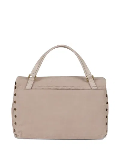 Zanellato Structured Beige-mauve Handbag With Gold Turn-lock Clasp In Neutral