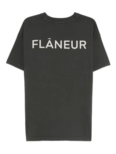 Flâneur Logo-print T-shirt In Black