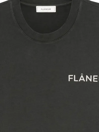 Flâneur Logo-print T-shirt In Black