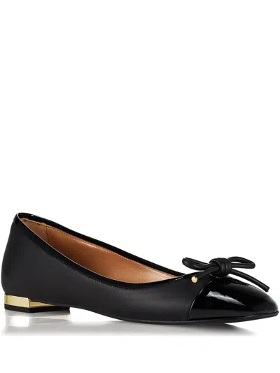Aquazzura Parisina Bow-embellished Crinkled-leather Ballet Flats In Black