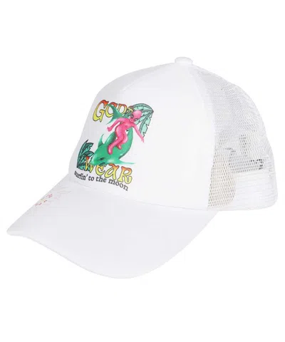 Gcds Mesh-panel Printed Baseball Cap In White