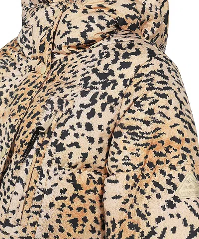 Pyrenex Hooded Leopard-print Jacket In Brown