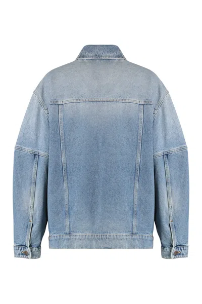 Moschino Patchwork Denim Jacket In Blue