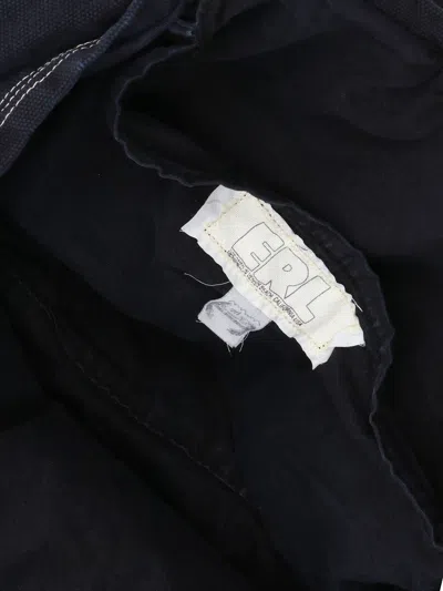 Erl Rectangular Tote Bag Embroidered Detail In Black