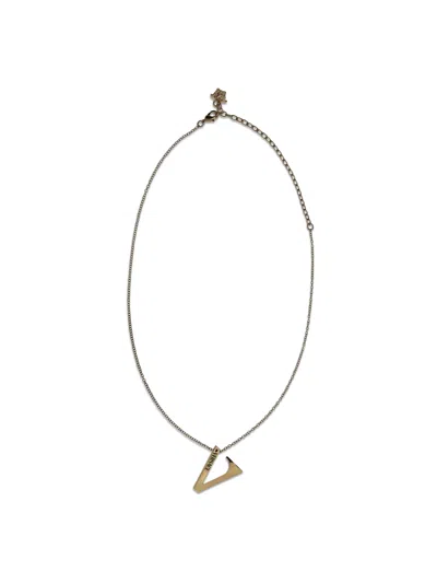 Versace V Chain Necklace In Gold