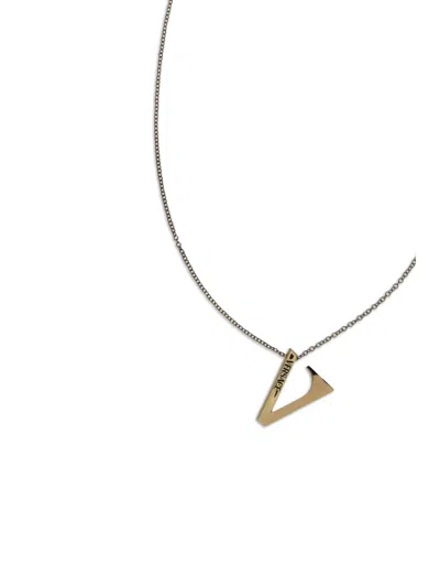 Versace V Chain Necklace In Gold