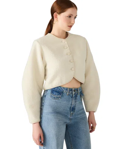 Steve Madden Emlie Collarless Jacket In Animal Print