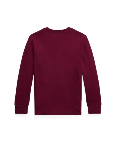 Polo Ralph Lauren Big Boys Cotton Jersey Long Sleeve T-shirt In Brown