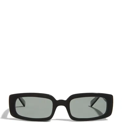 Le Specs Rectangular Dynamite Sunglasses In Black
