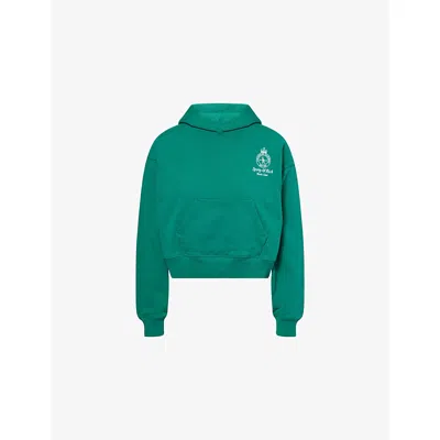 Sporty And Rich Womens Alpine Tennis Logo-embroidered Cotton-jersey Hoody In Blue