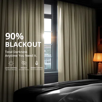Half Price Drapes Cool Beige Signature Extra Wide Velvet Blackout Curtain In Neutral