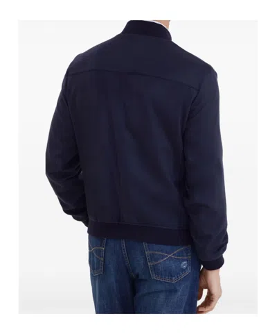 Brunello Cucinelli Cashmere Bomber Jacket In Blue