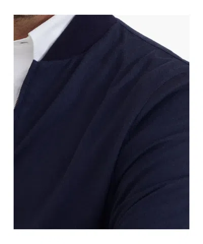 Brunello Cucinelli Cashmere Bomber Jacket In Blue