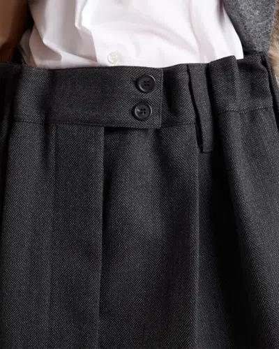 Prada Chevron Wool Mini Skirt In Black