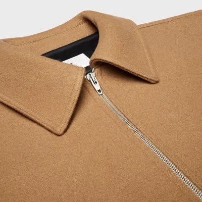 Celine Logo-embroidered Wool-felt Bomber Jacket In Brown
