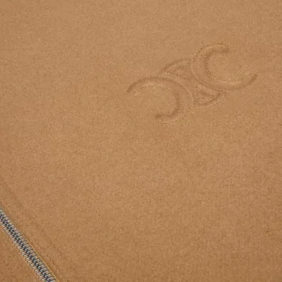 Celine Logo-embroidered Wool-felt Bomber Jacket In Brown