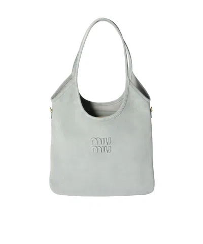 Miu Miu Ivy Suede Bag In Gray